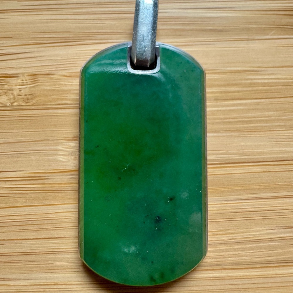 David Yerman Jade sterling silver Chevron tag (35mm)